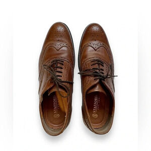 Stafford Logan Oxford Wing-Tip Leather Dress Shoes